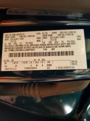Photo 14 from auction – 2020 FORD ESCAPE SE with VIN 1FMCU9G66LUA97021