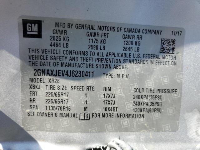 Photo 14 from auction – 2018 CHEVROLET EQUINOX LT with VIN 2GNAXJEV4J6230411