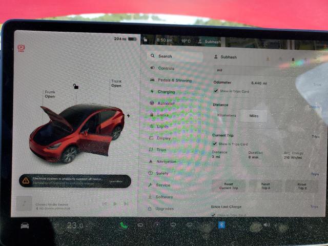 Photo 9 from auction – 2021 TESLA MODEL Y with VIN 5YJYGDEE2MF244525