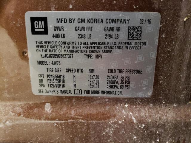 Photo 14 from auction – 2016 BUICK ENCORE with VIN KL4CJGSB5GB637377