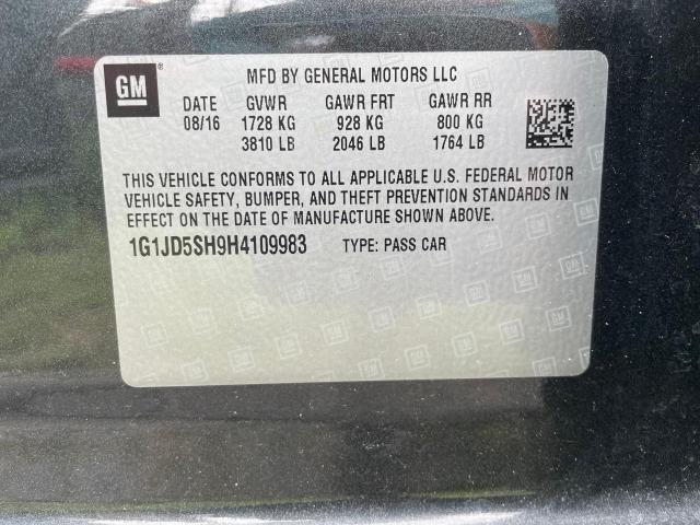 Photo 10 from auction – 2017 CHEVROLET SONIC LT with VIN 1G1JD5SH9H4109983