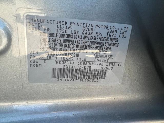 Photo 10 from auction – 2013 NISSAN VERSA S with VIN 3N1CN7AP9DL850210