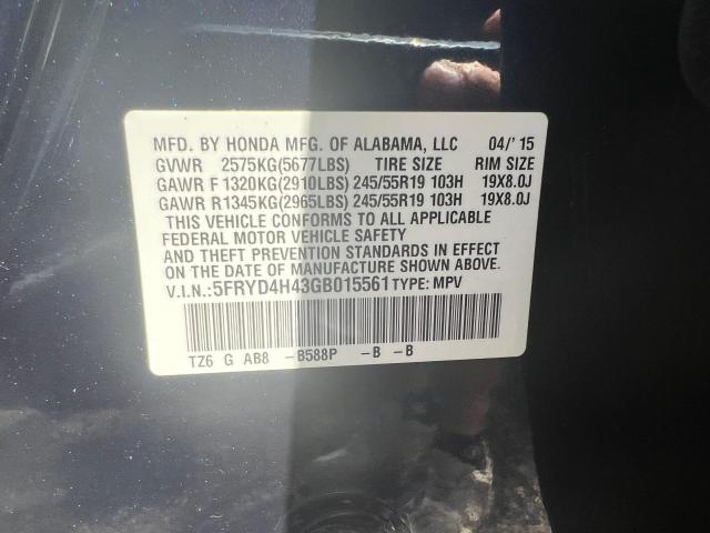 Photo 10 from auction – 2016 ACURA MDX TECHNO with VIN 5FRYD4H43GB015561