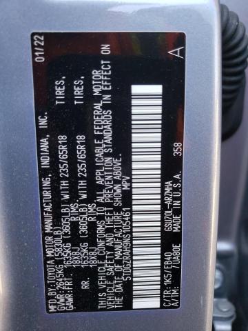 Photo 14 from auction – 2022 TOYOTA HIGHLANDER with VIN 5TDGZRAH9NS105461