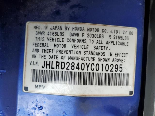Photo 14 from auction – 2000 HONDA CR-V LX with VIN JHLRD2840YC010295