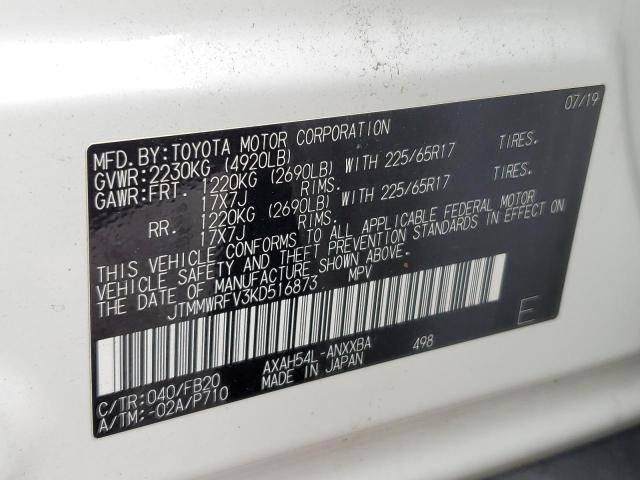 Photo 14 from auction – 2019 TOYOTA RAV4 LE with VIN JTMMWRFV3KD516873