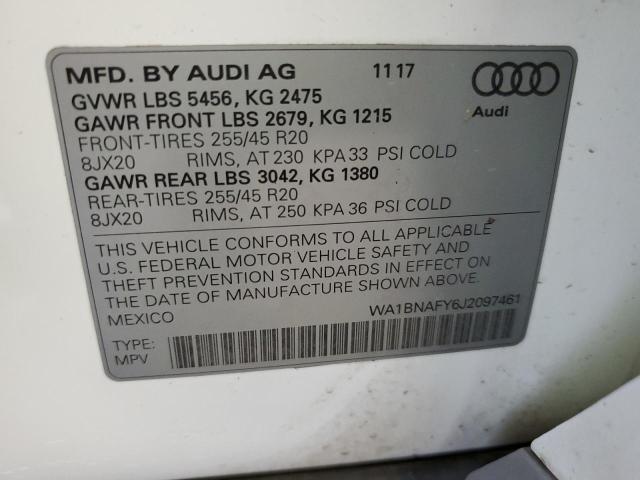 Photo 14 from auction – 2018 AUDI Q5 PREMIUM with VIN WA1BNAFY6J2097461