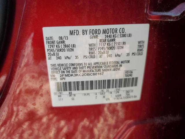 Photo 14 from auction – 2013 FORD EDGE LIMIT with VIN 2FMDK3KC2DBC80167