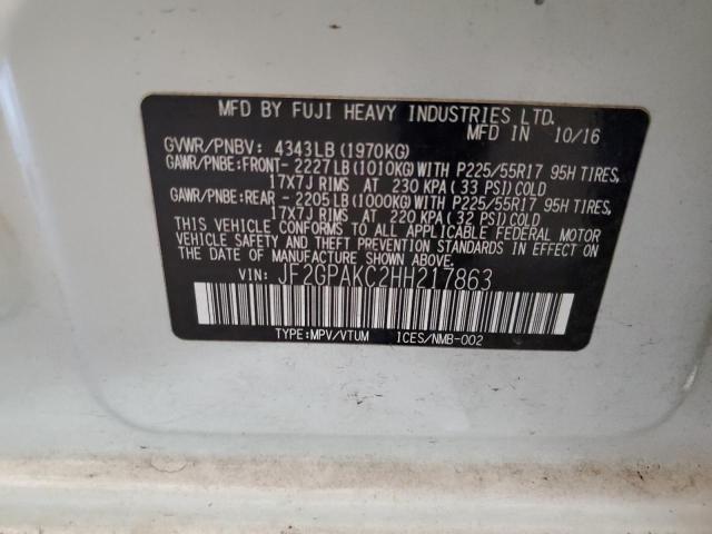 Photo 14 from auction – 2017 SUBARU CROSSTREK with VIN JF2GPAKC2HH217863