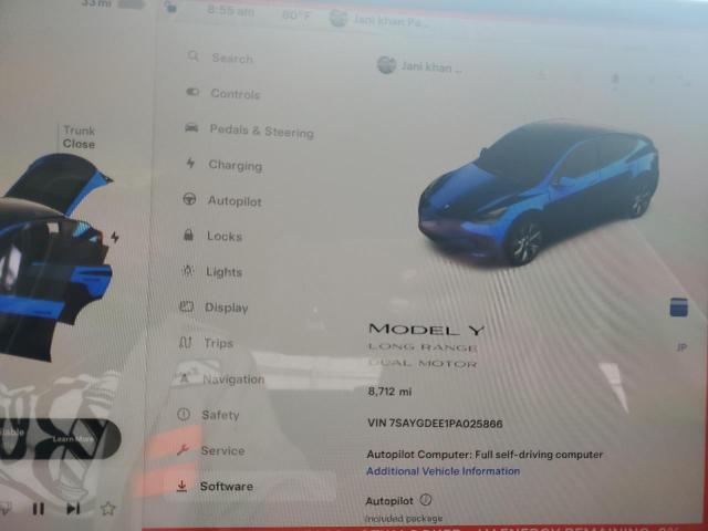 Photo 9 from auction – 2023 TESLA MODEL Y with VIN 7SAYGDEE1PA025866