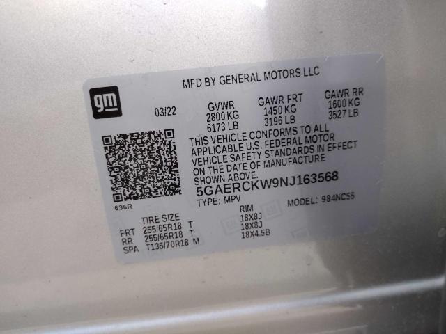 Photo 10 from auction – 2022 BUICK ENCLAVE PR with VIN 5GAERCKW9NJ163568