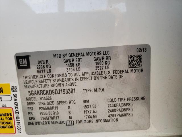 Photo 14 from auction – 2013 BUICK ENCLAVE with VIN 5GAKRCKD9DJ193301