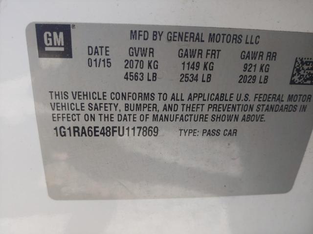 Photo 10 from auction – 2015 CHEVROLET VOLT with VIN 1G1RA6E48FU117869
