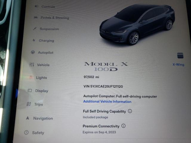 Photo 9 from auction – 2018 TESLA MODEL X with VIN 5YJXCAE29JF121120