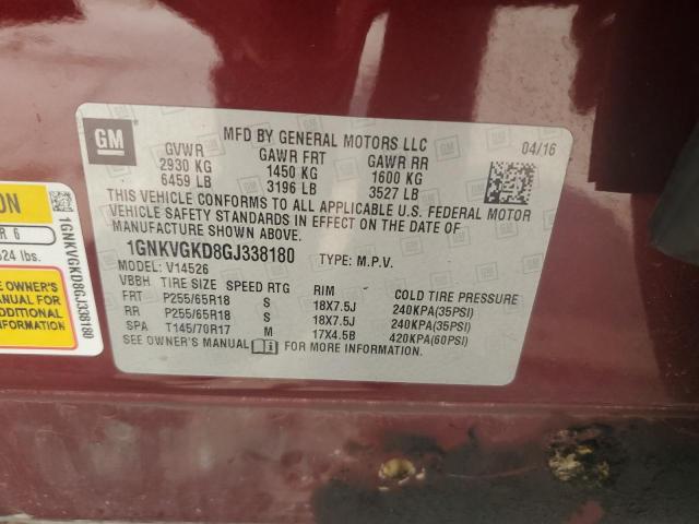 Photo 14 from auction – 2016 CHEVROLET TRAVERSE L with VIN 1GNKVGKD8GJ338180
