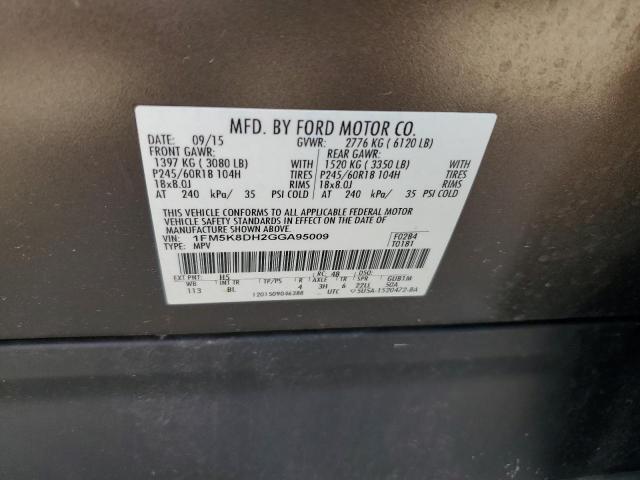 Photo 14 from auction – 2016 FORD EXPLORER X with VIN 1FM5K8DH2GGA95009
