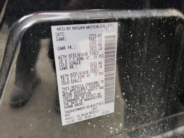 Photo 14 from auction – 2015 NISSAN PATHFINDER with VIN 5N1AR2MM0FC640795