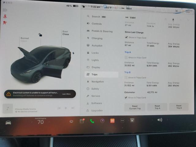 Photo 9 from auction – 2020 TESLA MODEL Y with VIN 5YJYGDEE7LF016356