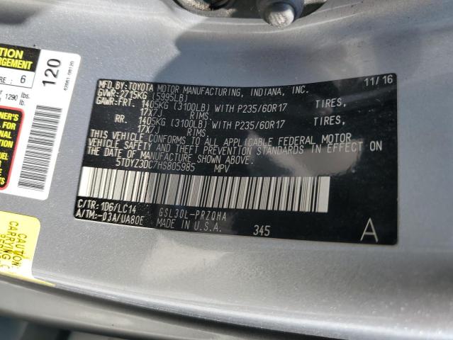 Photo 14 from auction – 2017 TOYOTA SIENNA XLE with VIN 5TDYZ3DC7HS805985