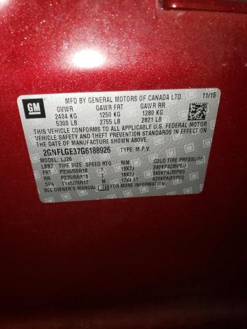 Photo 14 from auction – 2016 CHEVROLET EQUINOX LT with VIN 2GNFLGE37G6188926