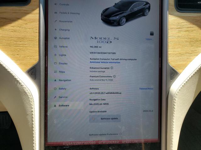 Photo 9 from auction – 2019 TESLA MODEL S with VIN 5YJSA1E29KF307385