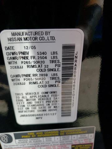 Photo 14 from auction – 2006 INFINITI FX35 with VIN JNRAS08U46X101127