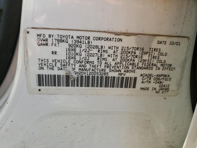 Photo 14 from auction – 2002 TOYOTA RAV4 with VIN JTEGH20V120053285