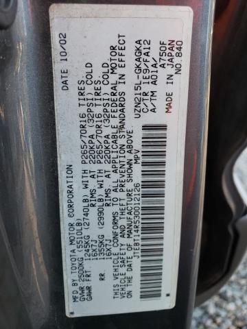 Photo 14 from auction – 2003 TOYOTA 4RUNNER SR with VIN JTEBT14R530012126