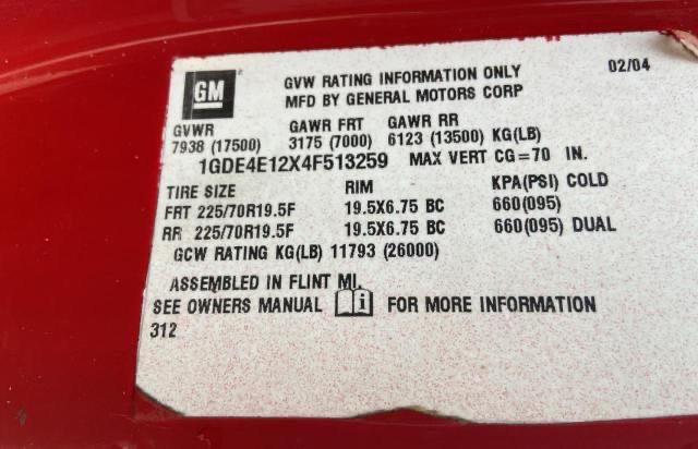 Photo 10 from auction – 2004 GMC C4500 C4E0 with VIN 1GDE4E12X4F513259