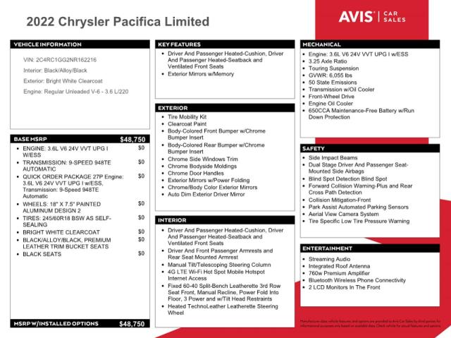 Photo 13 from auction – 2022 CHRYSLER PACIFICA L with VIN 2C4RC1GG2NR162216