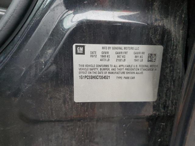 Photo 10 from auction – 2012 CHEVROLET CRUZE LS with VIN 1G1PC5SH6C7354521
