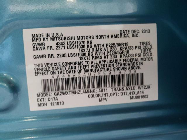 Photo 14 from auction – 2014 MITSUBISHI OUTLANDER with VIN 4A4AR3AU7EE018799