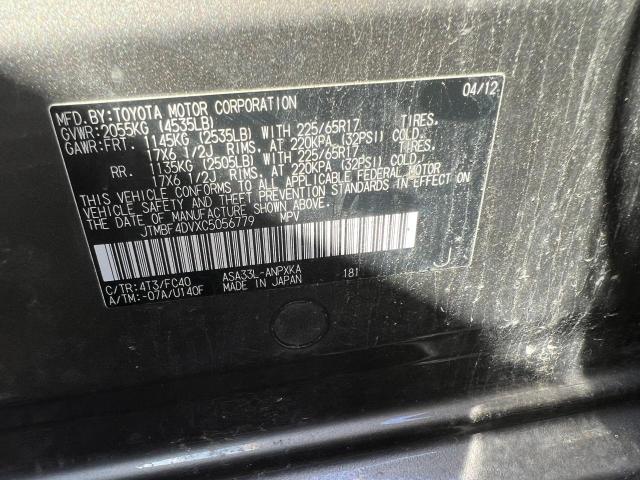 Zdjęcie 10 z aukcji – 2012 TOYOTA RAV4 z VIN JTMBF4DVXC5056779