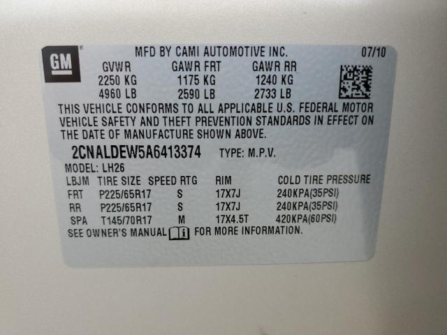 Photo 14 from auction – 2010 CHEVROLET EQUINOX LT with VIN 2CNALDEW5A6413374