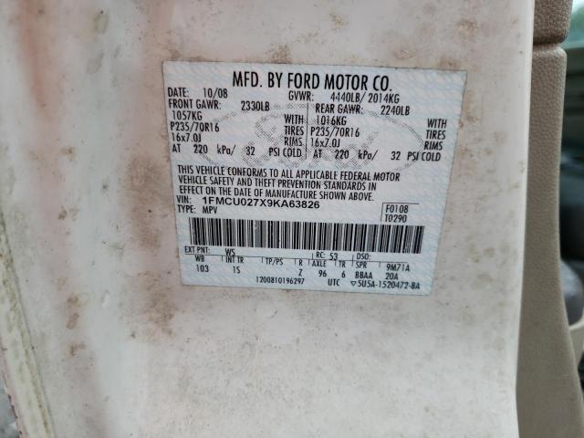 Photo 14 from auction – 2009 FORD ESCAPE XLS with VIN 1FMCU027X9KA63826