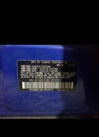 Photo 10 from auction – 2020 SUBARU WRX PREMIU with VIN JF1VA1C66L9808934