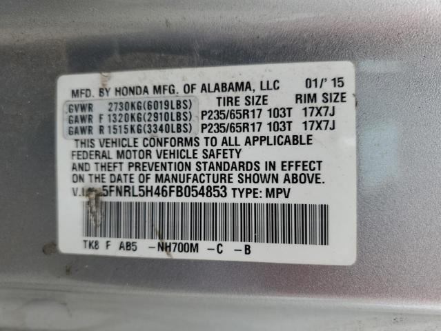 Photo 14 from auction – 2015 HONDA ODYSSEY EX with VIN 5FNRL5H46FB054853
