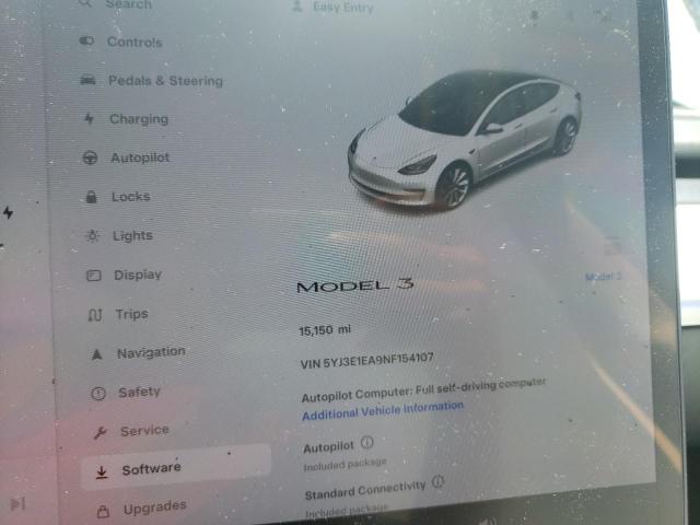 Photo 9 from auction – 2022 TESLA MODEL 3 with VIN 5YJ3E1EA9NF154107