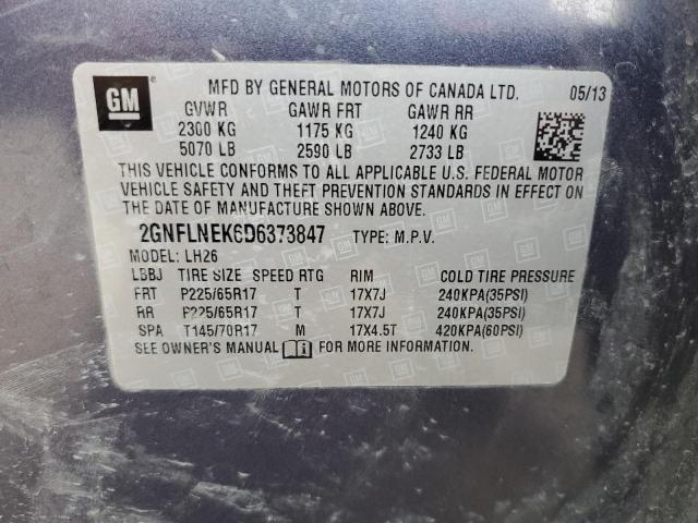 Photo 14 from auction – 2013 CHEVROLET EQUINOX LT with VIN 2GNFLNEK6D6373847