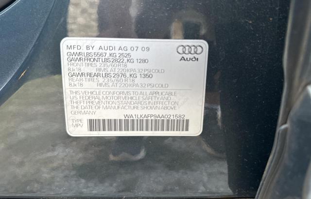 Photo 10 from auction – 2010 AUDI Q5 PREMIUM with VIN WA1LKAFP9AA021582