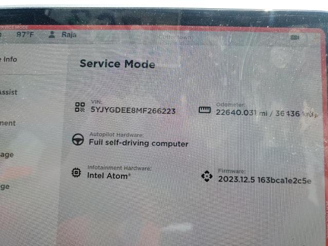 Photo 9 from auction – 2021 TESLA MODEL Y with VIN 5YJYGDEE8MF266223