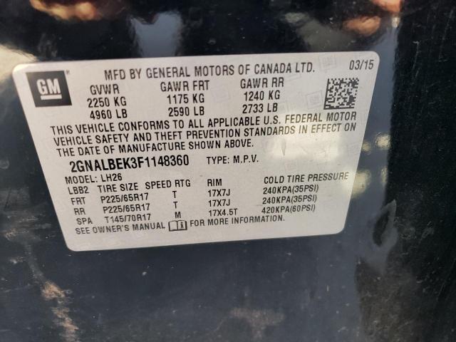 Photo 14 from auction – 2015 CHEVROLET EQUINOX LT with VIN 2GNALBEK3F1148360