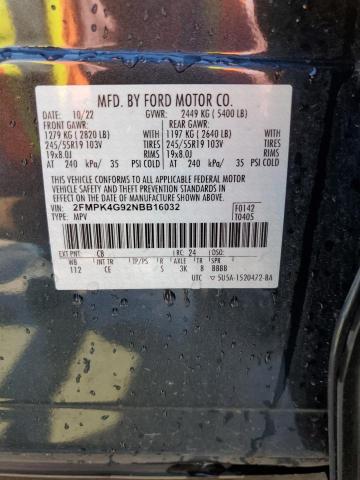 Foto 14 de la subasta – 2022 FORD EDGE SE con VIN 2FMPK4G92NBB16032