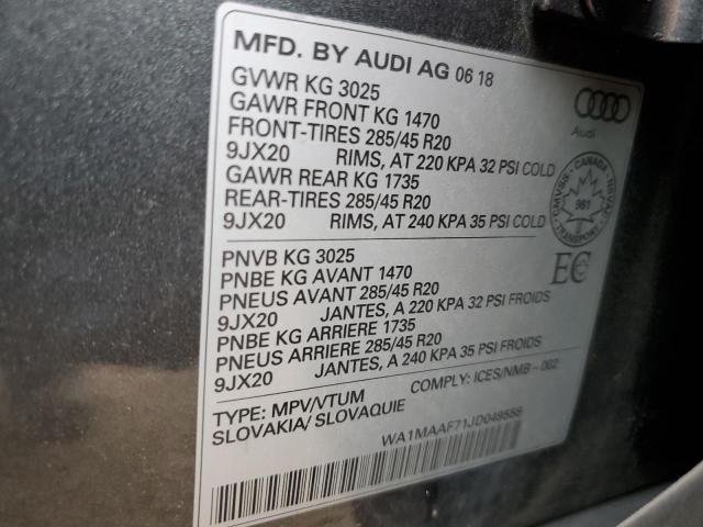 Photo 14 from auction – 2018 AUDI Q7 PROGRES with VIN WA1MAAF71JD049558
