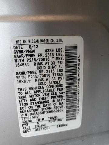 Photo 14 from auction – 2013 NISSAN ROGUE with VIN JN8AS5MT3DW550932