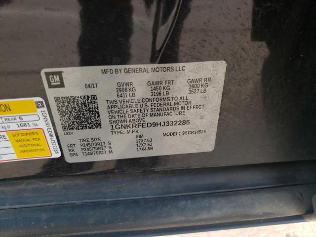 Photo 14 from auction – 2017 CHEVROLET TRAVERSE L with VIN 1GNKRFED9HJ332285