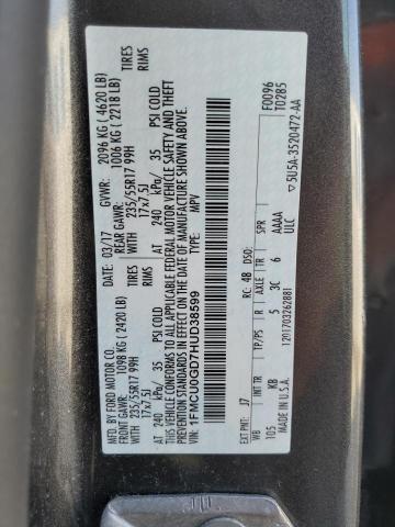 Photo 14 from auction – 2017 FORD ESCAPE SE with VIN 1FMCU0GD7HUD38599
