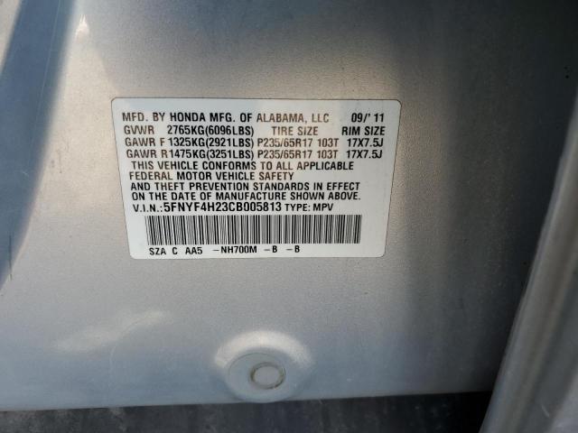 Foto 14 de la subasta – 2012 HONDA PILOT LX con VIN 5FNYF4H23CB005813
