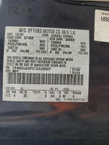 Photo 14 from auction – 2001 FORD EXPLORER X with VIN 1FMDU63P51ZA28807