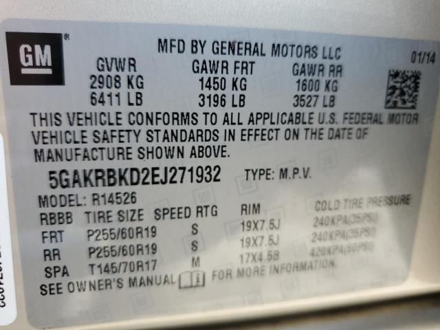 Photo 14 from auction – 2014 BUICK ENCLAVE with VIN 5GAKRBKD2EJ271932